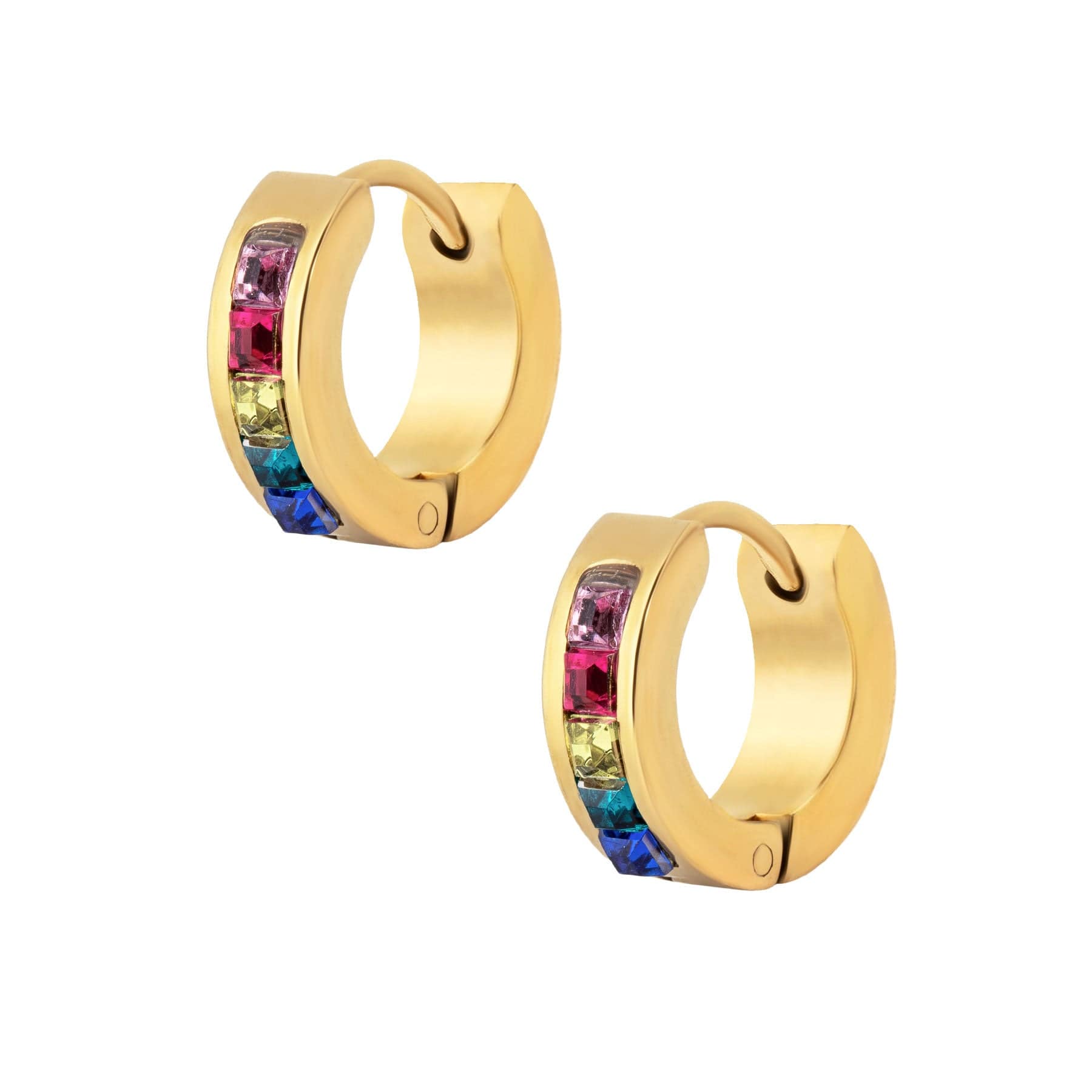 BOHOMOON Rainbow Hoop Earrings | Waterproof & Tarnish Free Stainless Gold