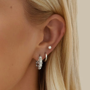 Bohomoon Stainless Steel Alice Pearl Hoop Earrings