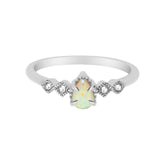 BohoMoon Stainless Steel Alyssa Opal Ring Silver / US 5 / UK J / EUR 49 (x small)