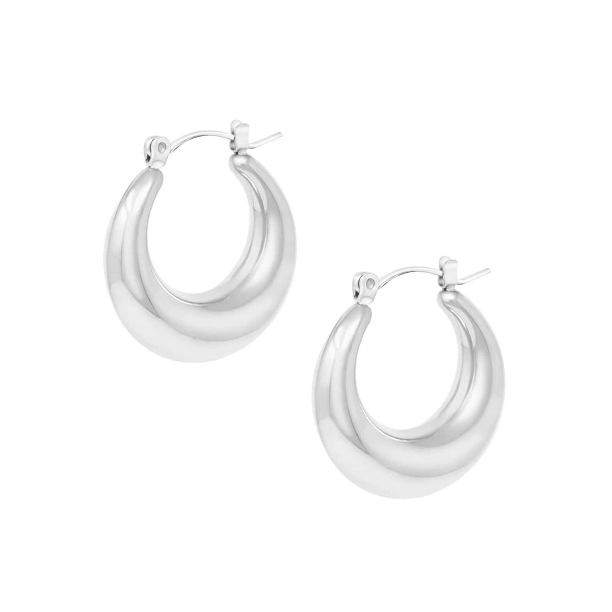 BohoMoon Stainless Steel Ana Hoop Earrings Silver