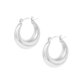 BohoMoon Stainless Steel Ana Hoop Earrings Silver