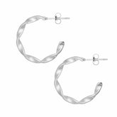 BohoMoon Stainless Steel Annabelle Hoop Earrings Silver