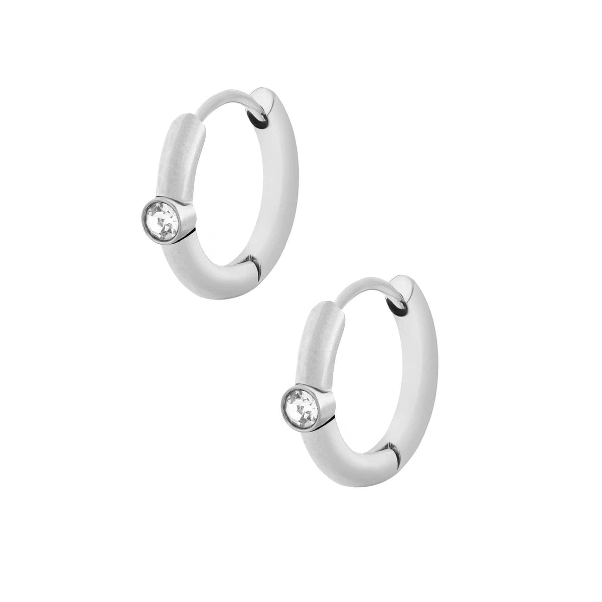 BohoMoon Stainless Steel Anya Hoop Earrings Silver