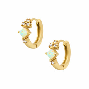 Bohomoon Stainless Steel Avar Opal Hoop Earrings