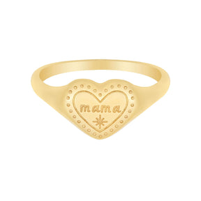 Bohomoon Stainless Steel Engraved Heart Mama Ring