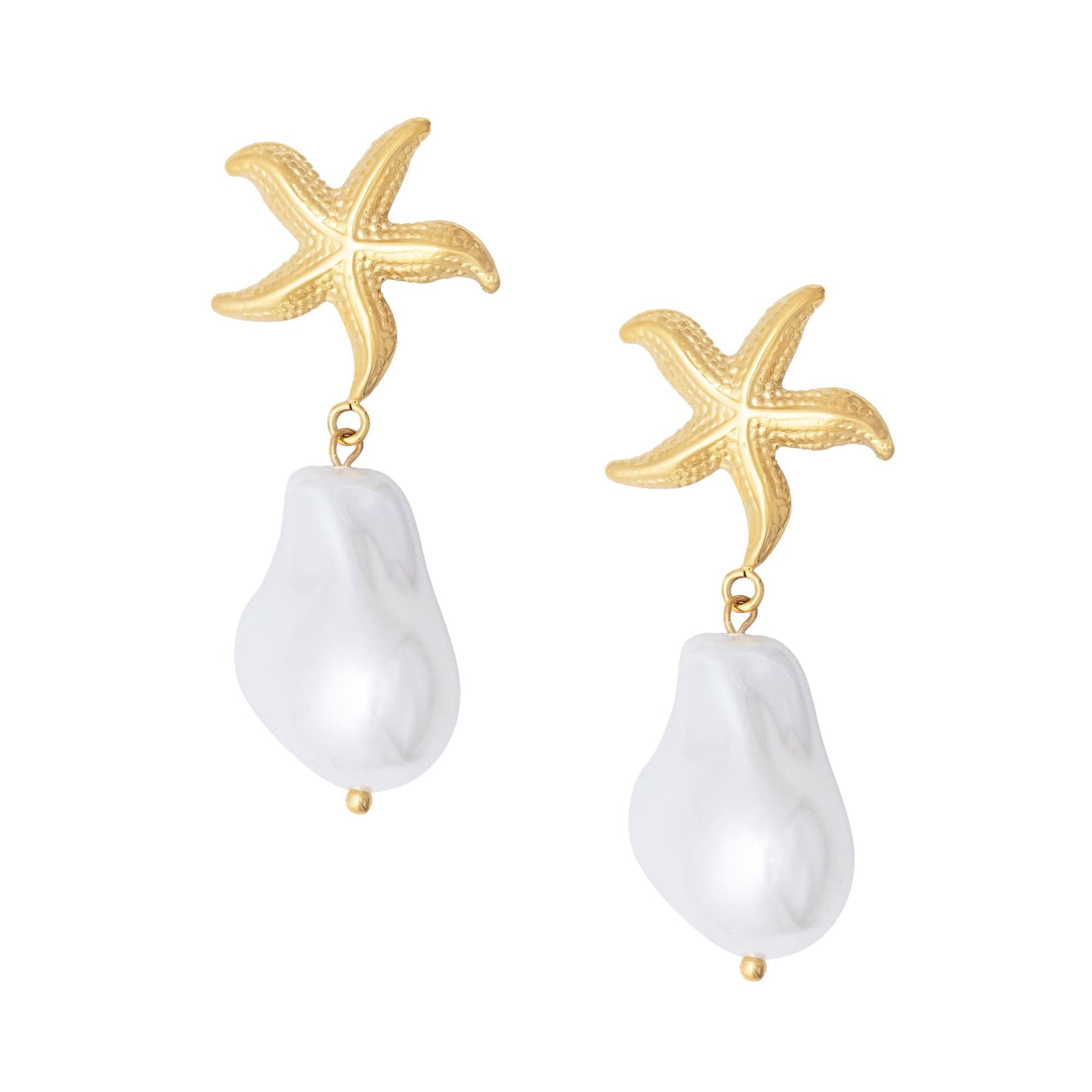 Bohomoon Stainless Steel Beaches Pearl Stud Earrings