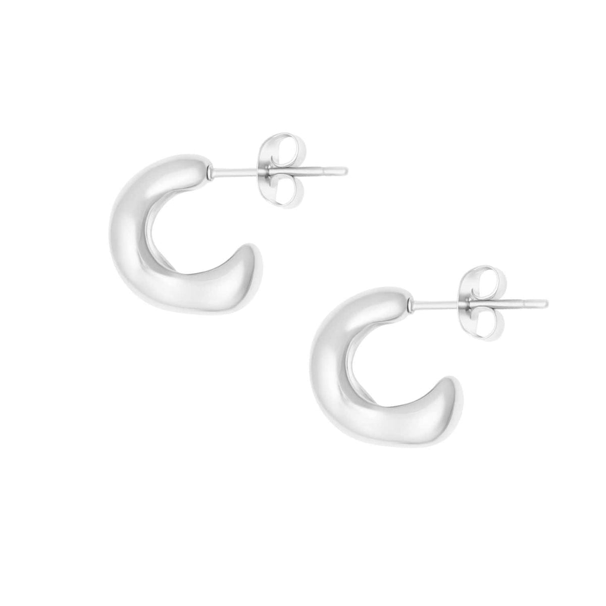 BohoMoon Stainless Steel Bellini Hoop Earrings Silver