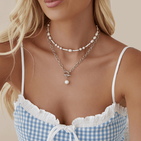 Bohomoon Stainless Steel Bora Bora Pearl TBar Necklace