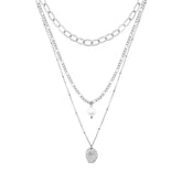 Bohomoon Stainless Steel Cascade Pearl Layered Necklace