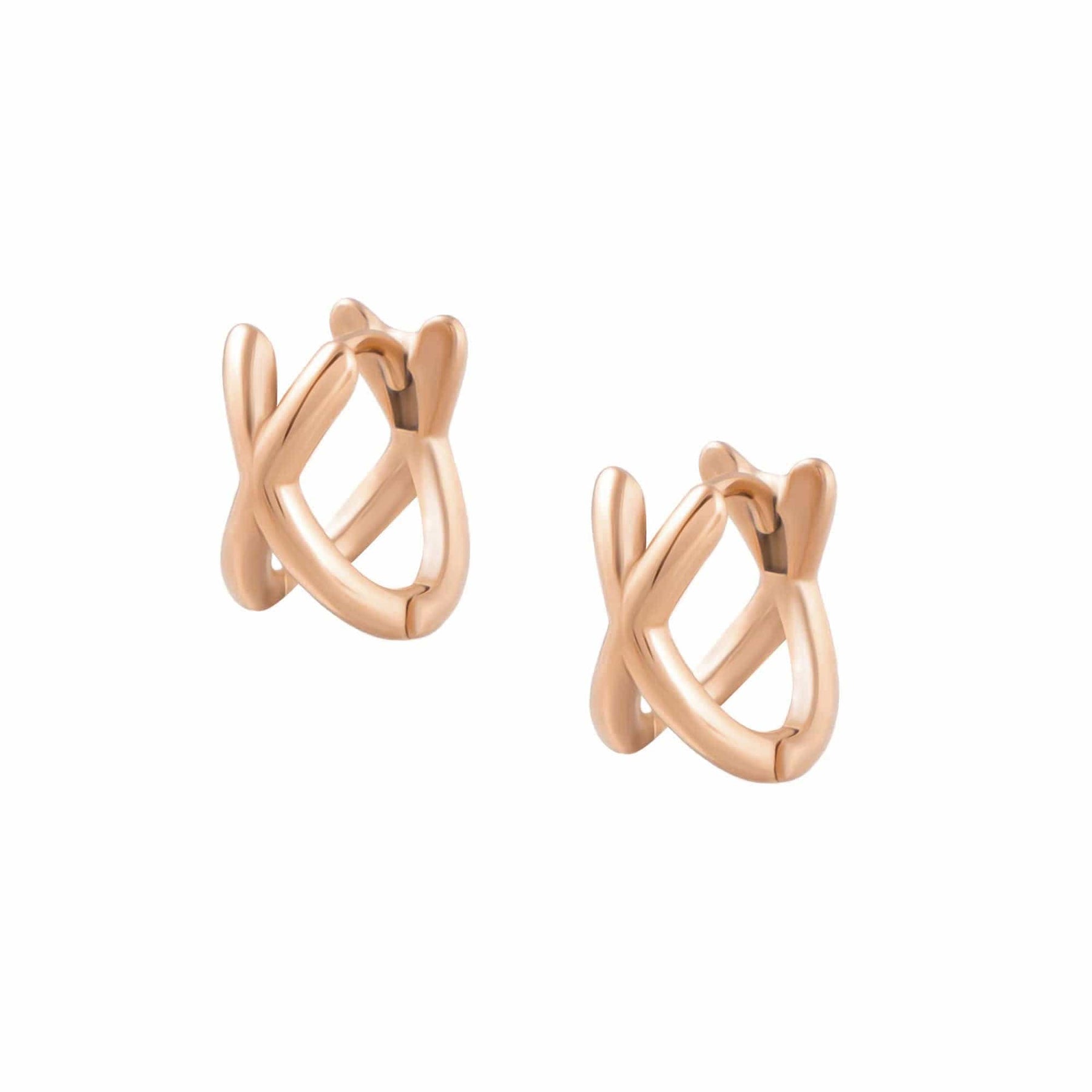 Bohomoon Stainless Steel Criss Cross Hoop Earrings