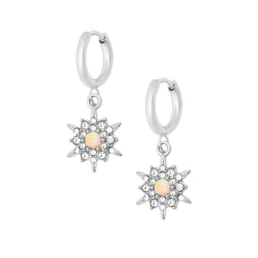 Bohomoon Stainless Steel December Opal Hoop Earrings