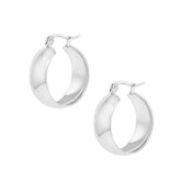 BohoMoon Stainless Steel Dedication Hoop Earrings Silver