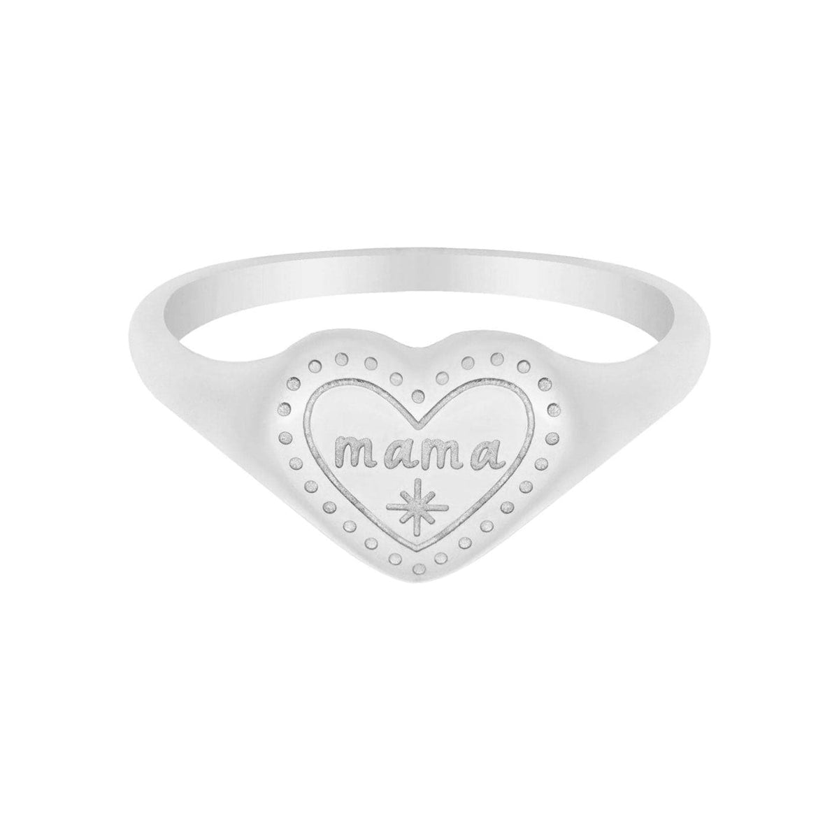 Bohomoon Stainless Steel Engraved Heart Mama Ring