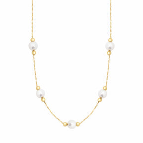 BohoMoon Stainless Steel Exquisite Pearl Necklace Gold