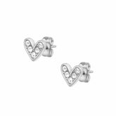 BohoMoon Stainless Steel First Love Stud Earrings Silver