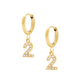 Bohomoon Stainless Steel Glow Number Hoop Earrings