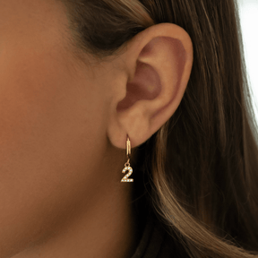 Bohomoon Stainless Steel Glow Number Hoop Earrings