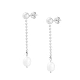 BohoMoon Stainless Steel Gold Coast Pearl Earrings Silver