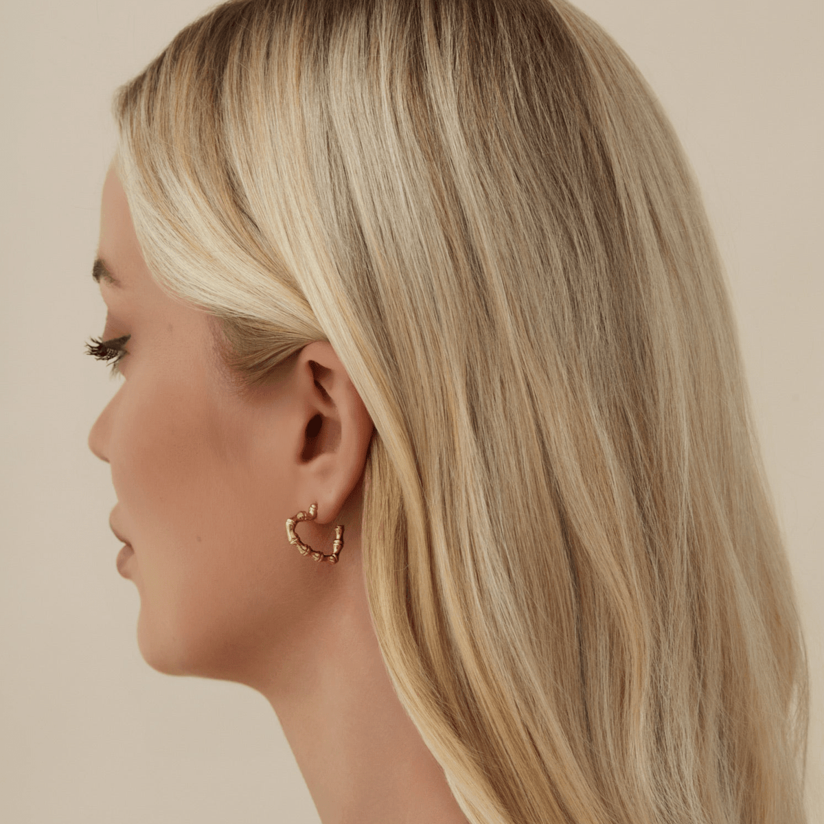 Bohomoon Stainless Steel Hailey Heart Hoop Earrings