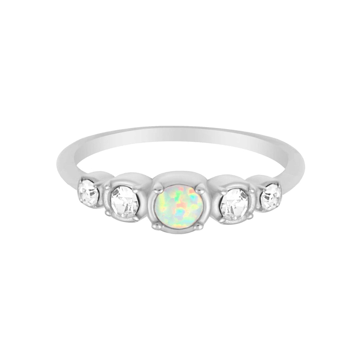 BohoMoon Stainless Steel Hettie Opal Ring Silver / US 6 / UK L / EUR 51 (small)