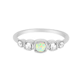 BohoMoon Stainless Steel Hettie Opal Ring Silver / US 6 / UK L / EUR 51 (small)