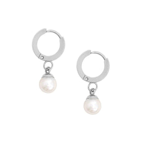 Bohomoon Stainless Steel Honolulu Pearl Hoop Earrings