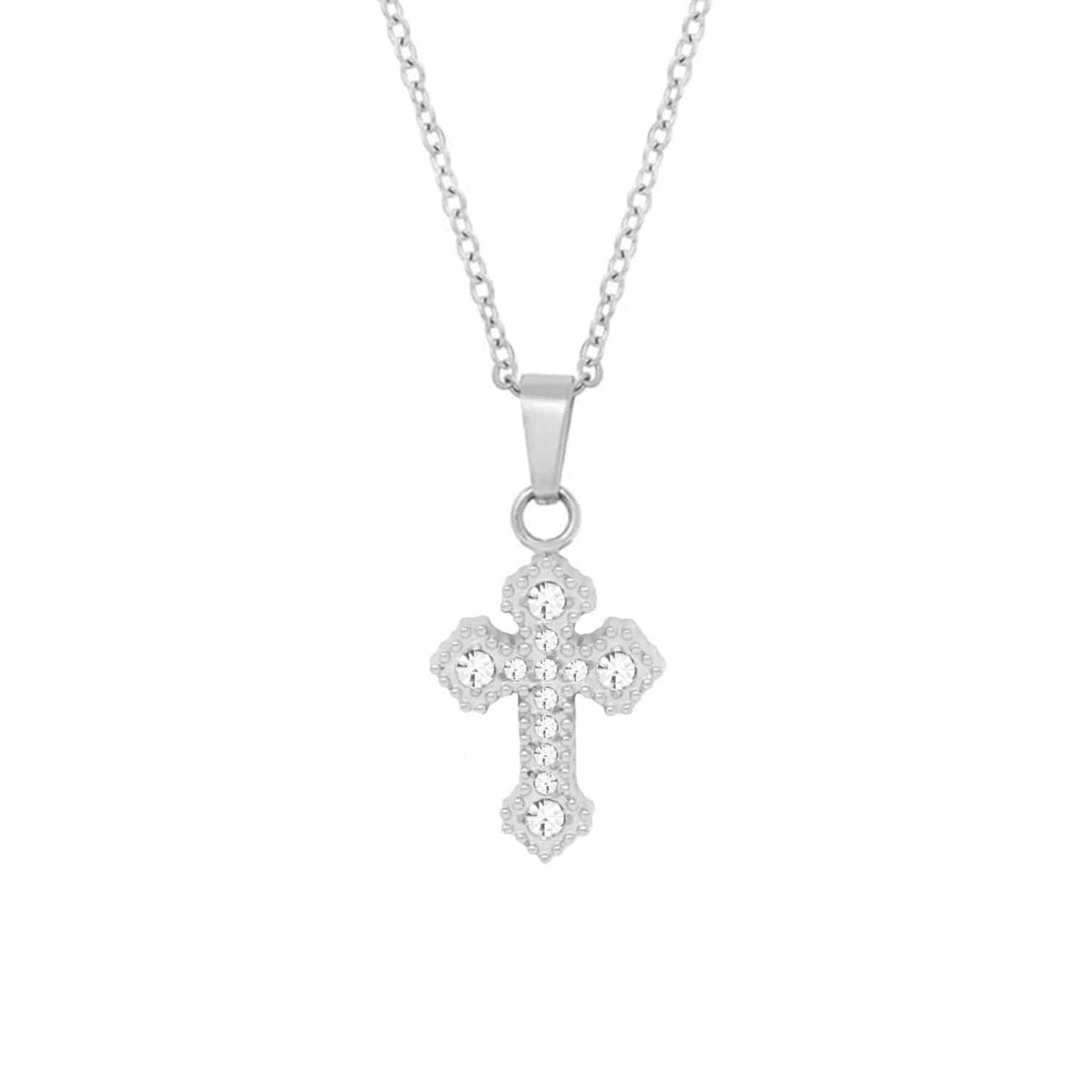 BohoMoon Stainless Steel Imani Cross Necklace Silver