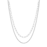 BohoMoon Stainless Steel Influx Layered Necklace Silver