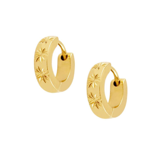 BohoMoon Stainless Steel Jagger Huggie Hoop Earrings Gold