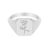 Bohomoon Stainless Steel La Vie En Rose Signet Ring