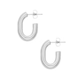 BohoMoon Stainless Steel Lagoon Hoop Earrings Silver