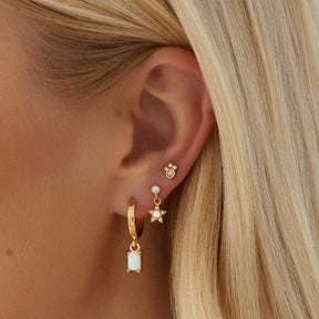 Bohomoon Stainless Steel Loretta Opal Hoop Earrings