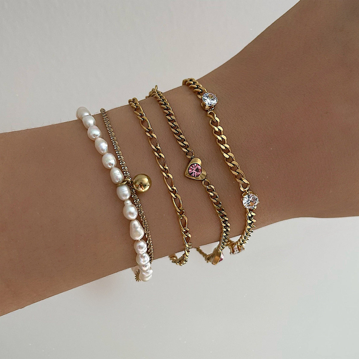 BohoMoon Stainless Steel Lover Pearl Bracelet