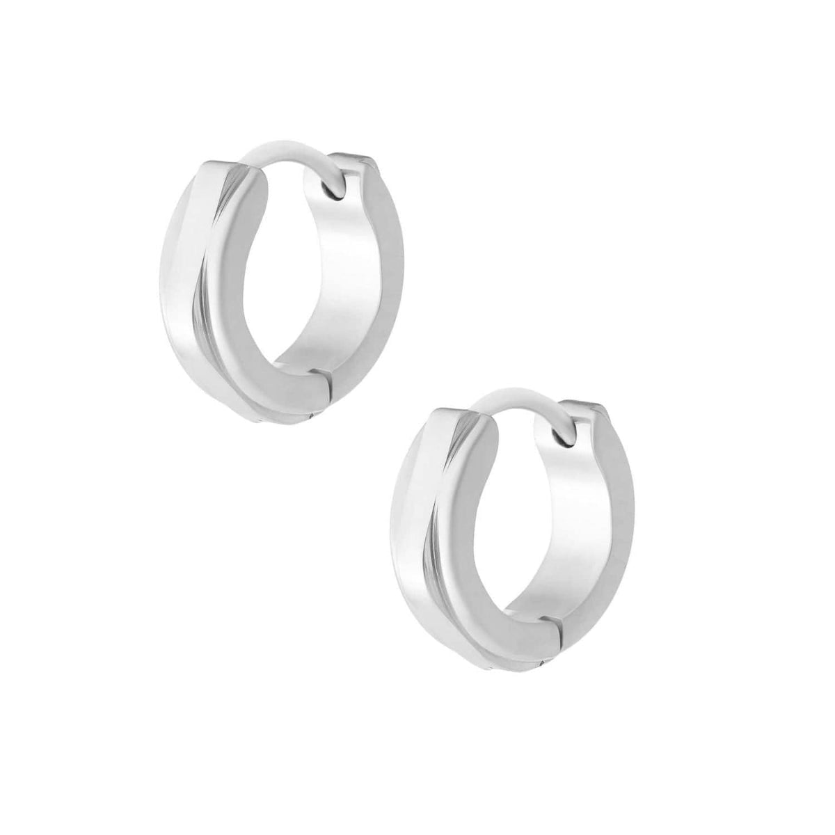 BOHOMOON Stainless Steel Maui Huggie Hoop Earrings Silver