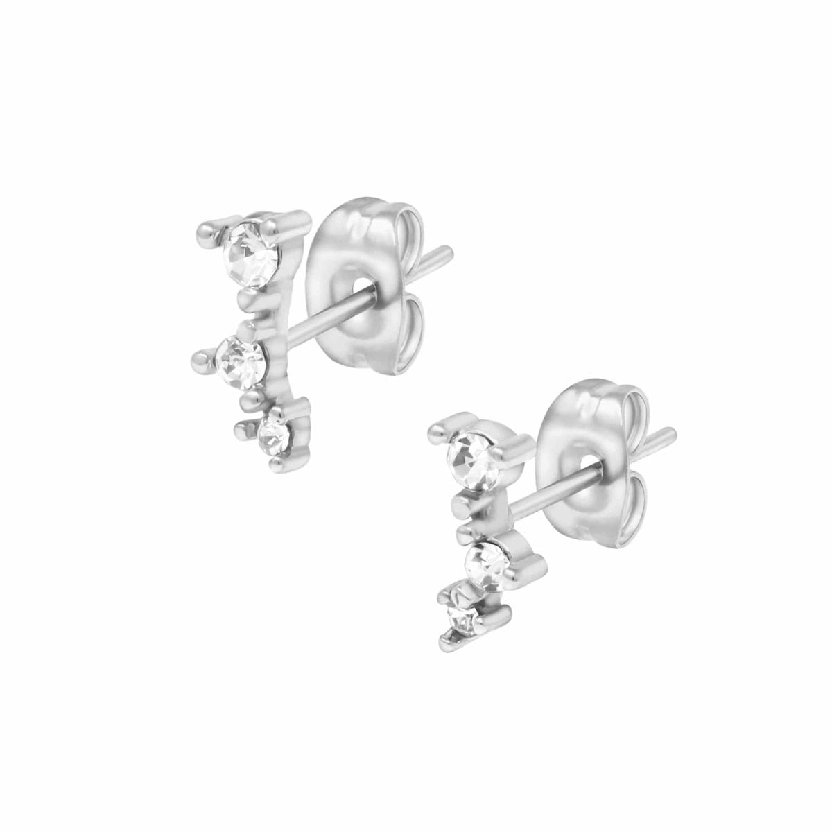 BohoMoon Stainless Steel Milan Stud Earrings Silver