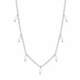 BohoMoon Stainless Steel Milly Pearl Necklace Silver