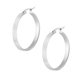 BohoMoon Stainless Steel Nashville Hoop Earrings Silver