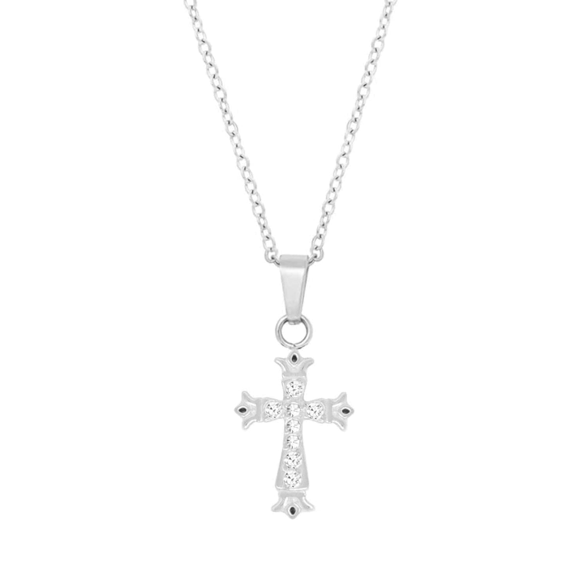 BohoMoon Stainless Steel Natalya Cross Necklace Silver