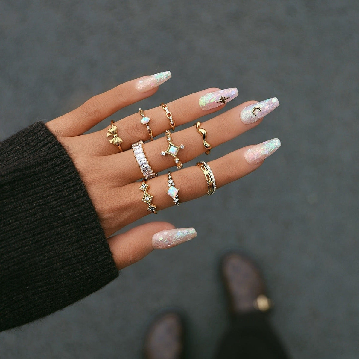 Bohomoon Stainless Steel Nouvelle Opal Ring