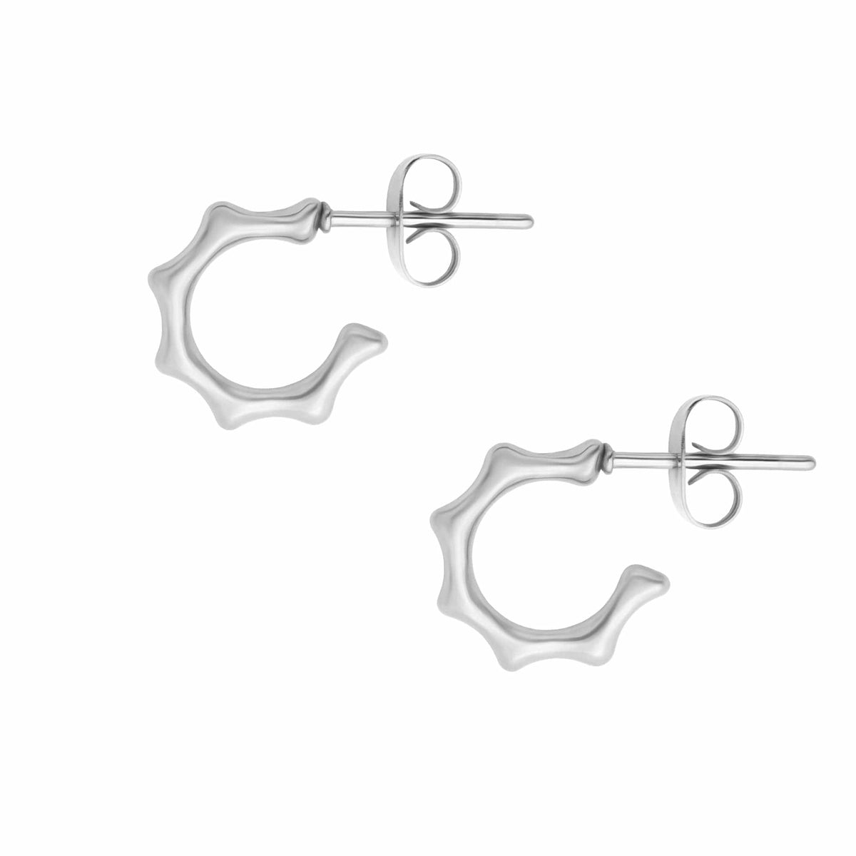 BohoMoon Stainless Steel Nyla Hoop Earrings Silver