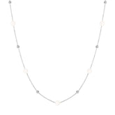 BohoMoon Stainless Steel Paradise Pearl Necklace Silver