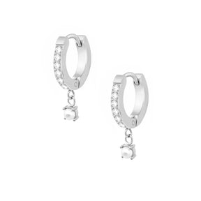 Bohomoon Stainless Steel Priscilla Pearl Hoop Earrings