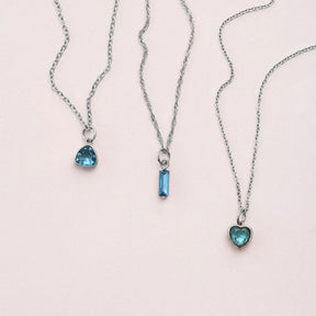 Bohomoon Stainless Steel Quartet Birthstone Necklace