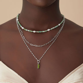 Bohomoon Stainless Steel Quartet Birthstone Necklace