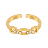 BohoMoon Stainless Steel Raina Midi Ring Gold