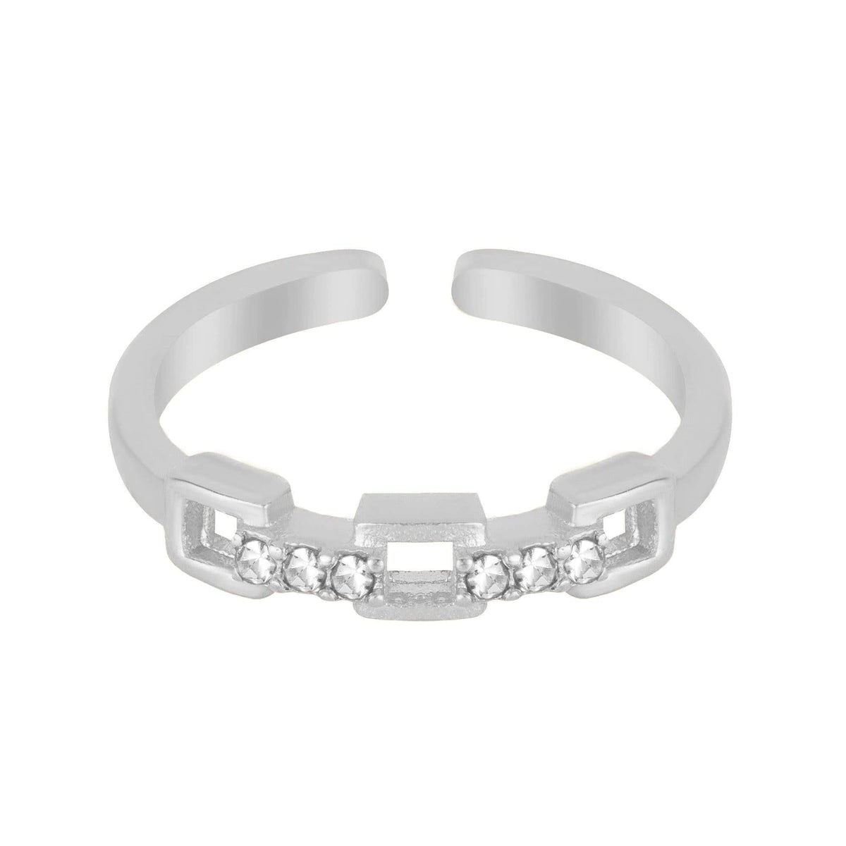 BohoMoon Stainless Steel Raina Midi Ring Silver