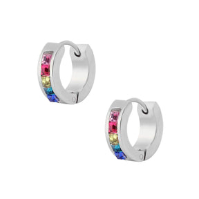 Bohomoon Stainless Steel Rainbow Hoop Earrings