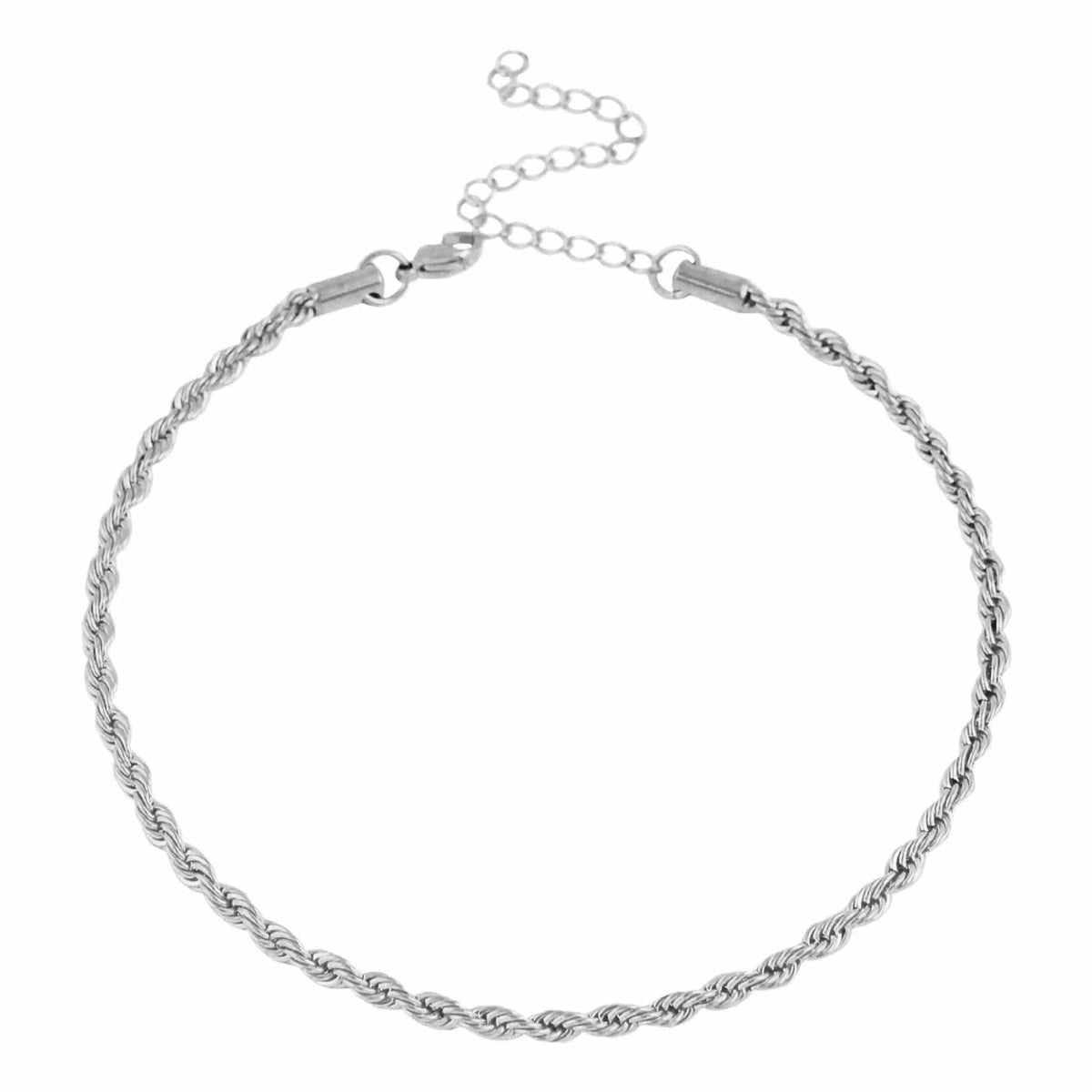 BohoMoon Stainless Steel Reni Rope Choker / Necklace Silver / Choker