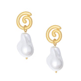 Bohomoon Stainless Steel Sandy Pearl Stud Earrings