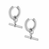 BohoMoon Stainless Steel Set Sail Hoop Earrings Silver